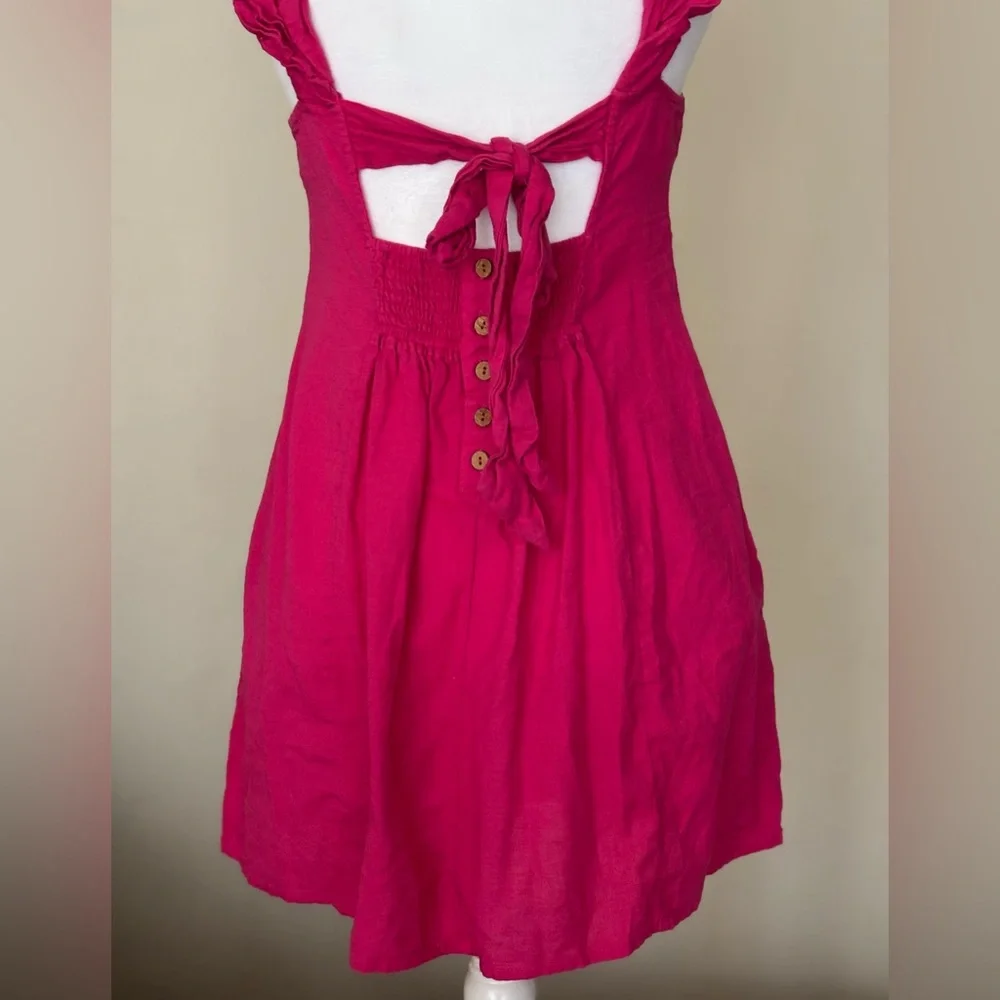 Free People Vibrant Pink Smocked Dress Size XS - Picture 5 of 12